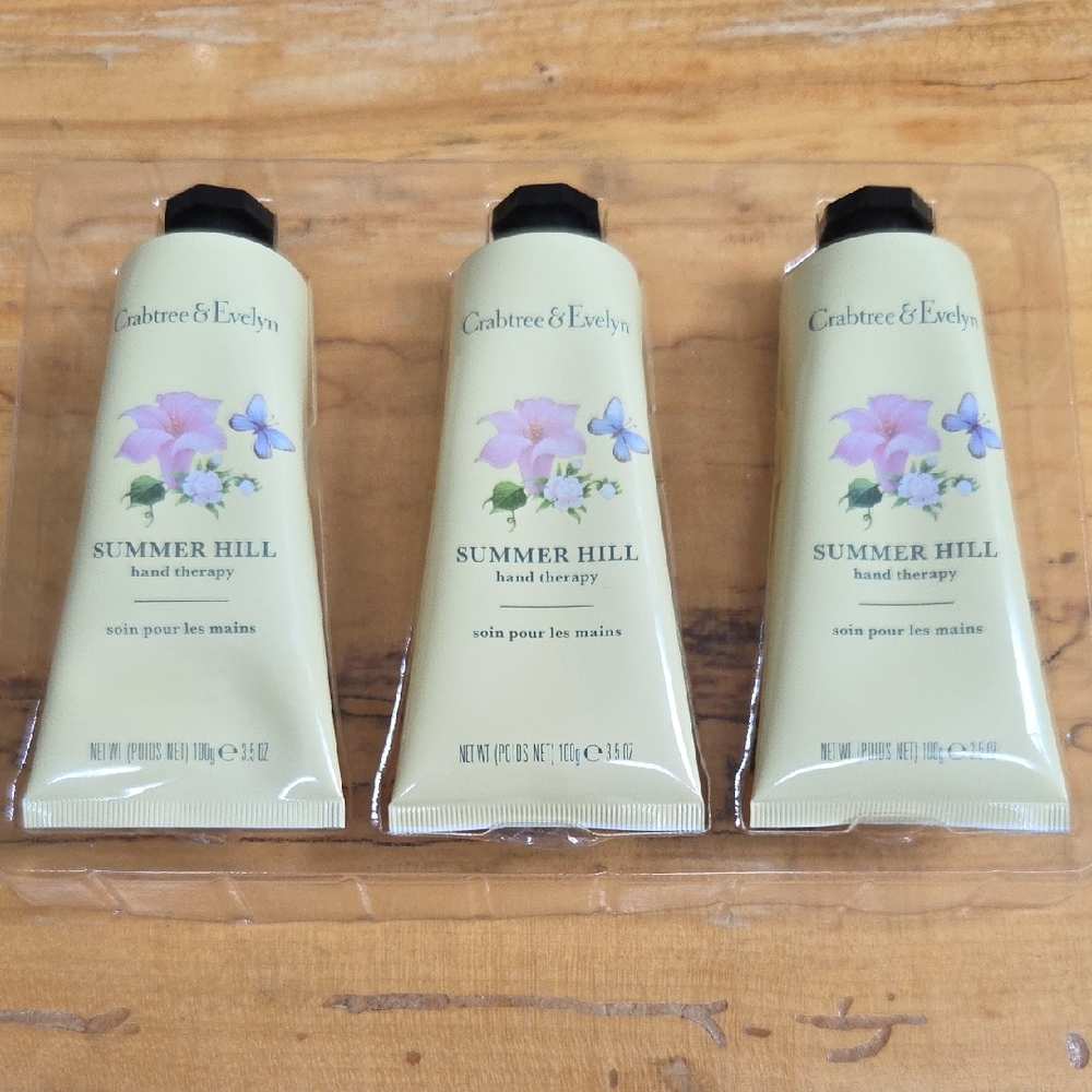 Qty (3) 3.5 Oz Crabtree & Evelyn Summer Hill Hand Therapy Brand New Sealed